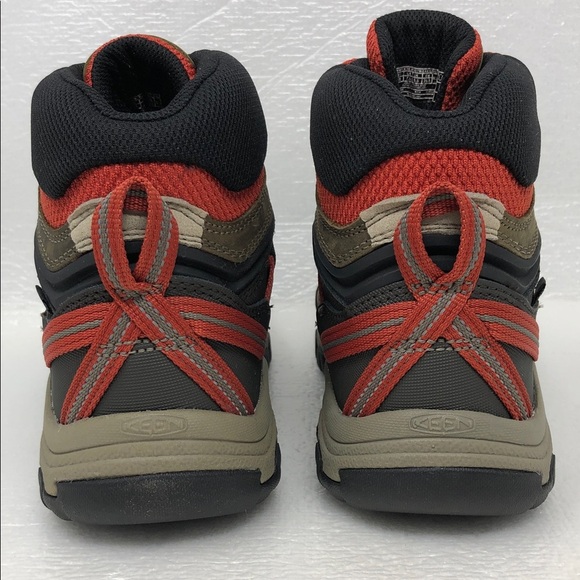 NEW Keen Boots Ridge Flex Mid Hiking Waterproof Dark Olive/Red Mens Size 7.5 main image 13